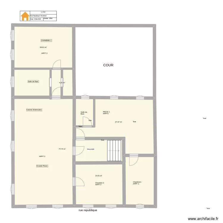 1er &eacute;tage finalis&eacute;. Plan de 