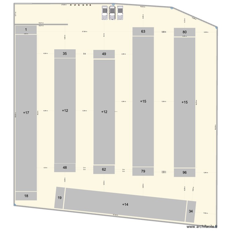 plan 3D. Plan de 1 pièce et -933 m2