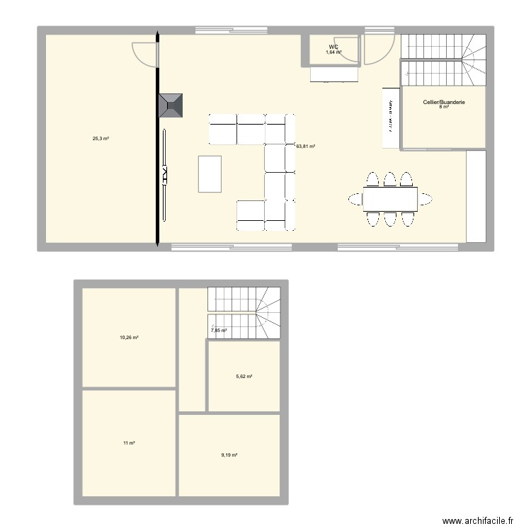 Plan 2 Saint paul. Plan de 9 pièces et 143 m2