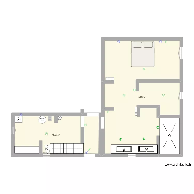 plan electrique buanderie et chambre +salle de bain. Plan de 2 Pièces et 70 m² plan electrique buanderie et chambre +salle de bain. Plan de 2 Pièces et 70 m²