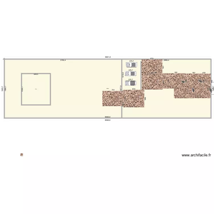 41700. Plan de 2  et 1355 m²