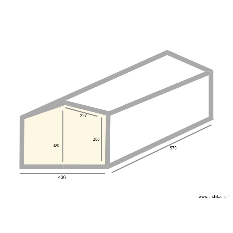 dépendance. Plan de 1 pièce et 11 m2