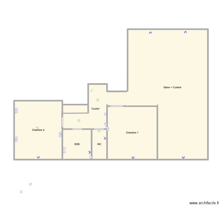 Charny2. Plan de 7 pièces et 85 m2