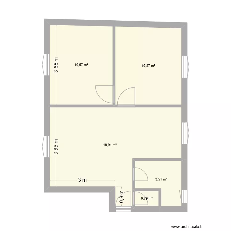 toto. Plan de 5  et 46 m²