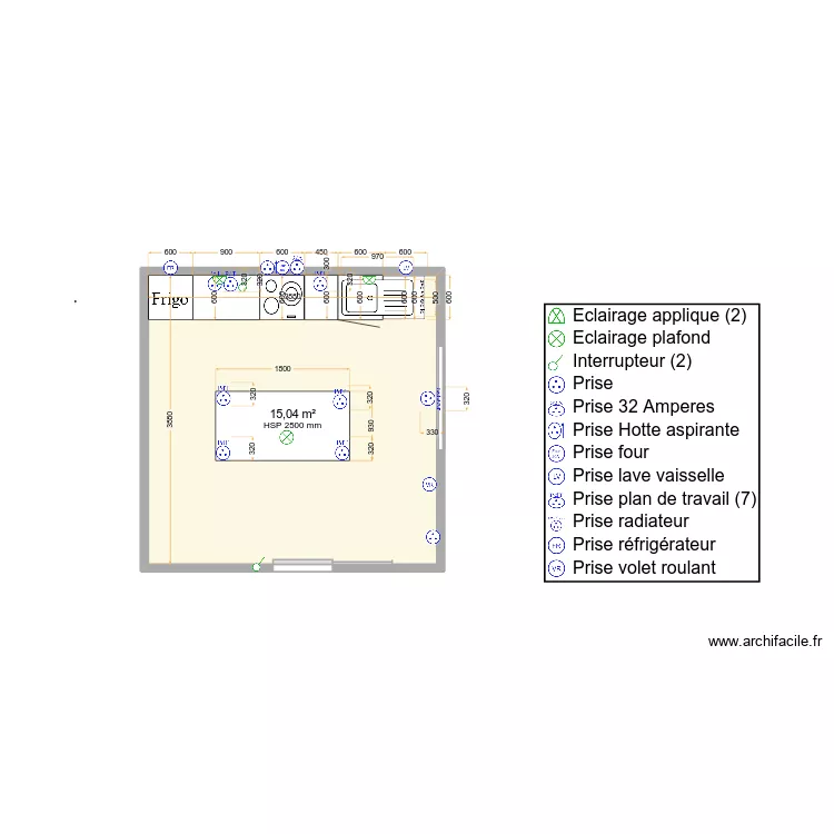 cuisine carnoules. Plan de 