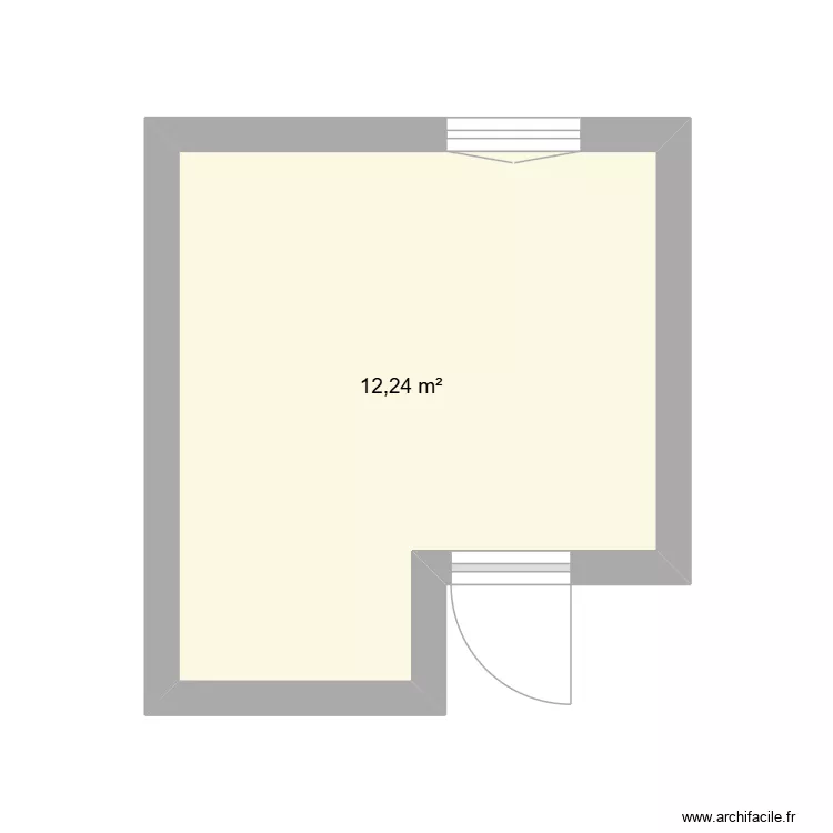 chmabre. Plan de 1 Pièce et 12 m²