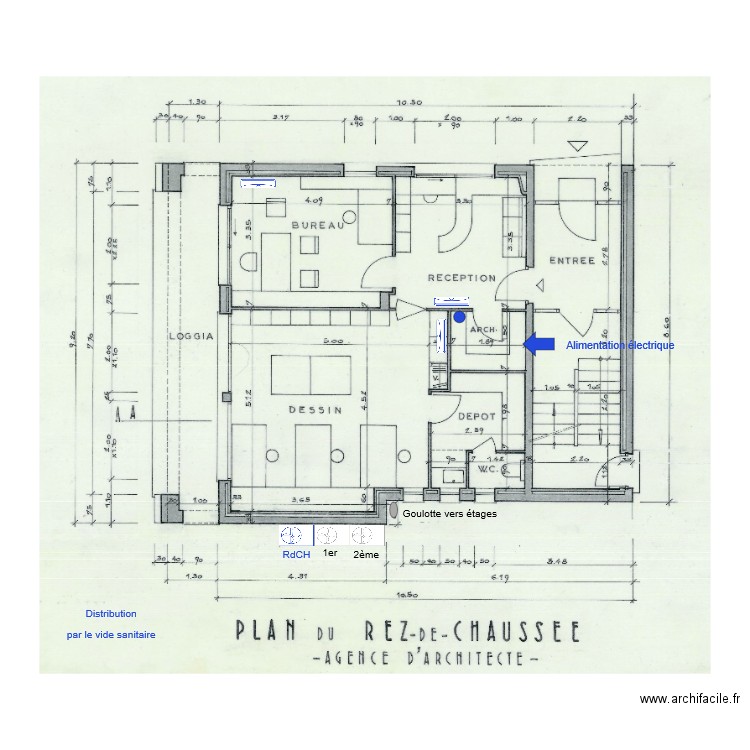 Schema de principe climatisation RdCH. Plan de 0 pièce et 0 m2