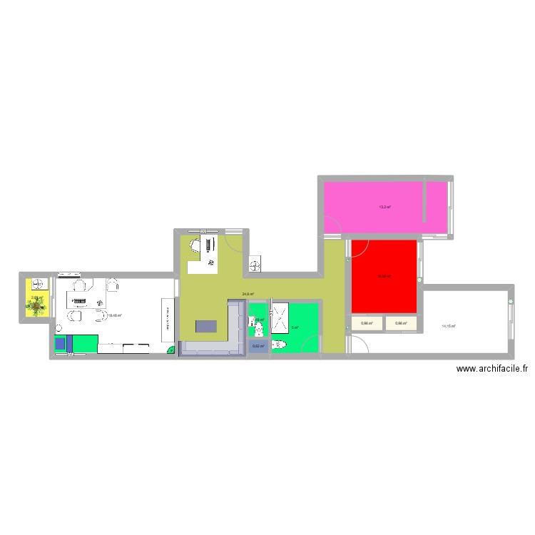 CABINET MEDICAL é. Plan de 11 pièces et 92 m2