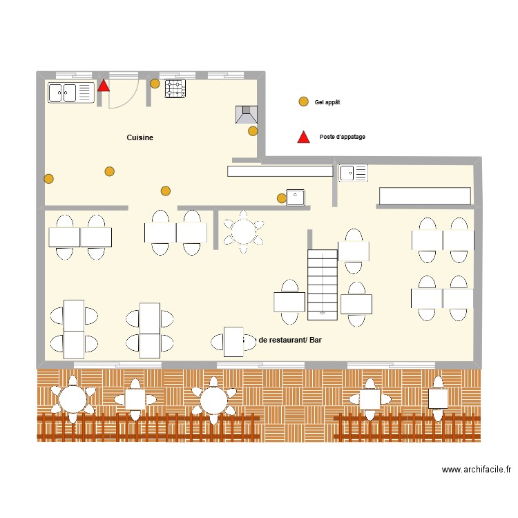L'Ours Blanc. Plan de 2 pièces et 92 m2