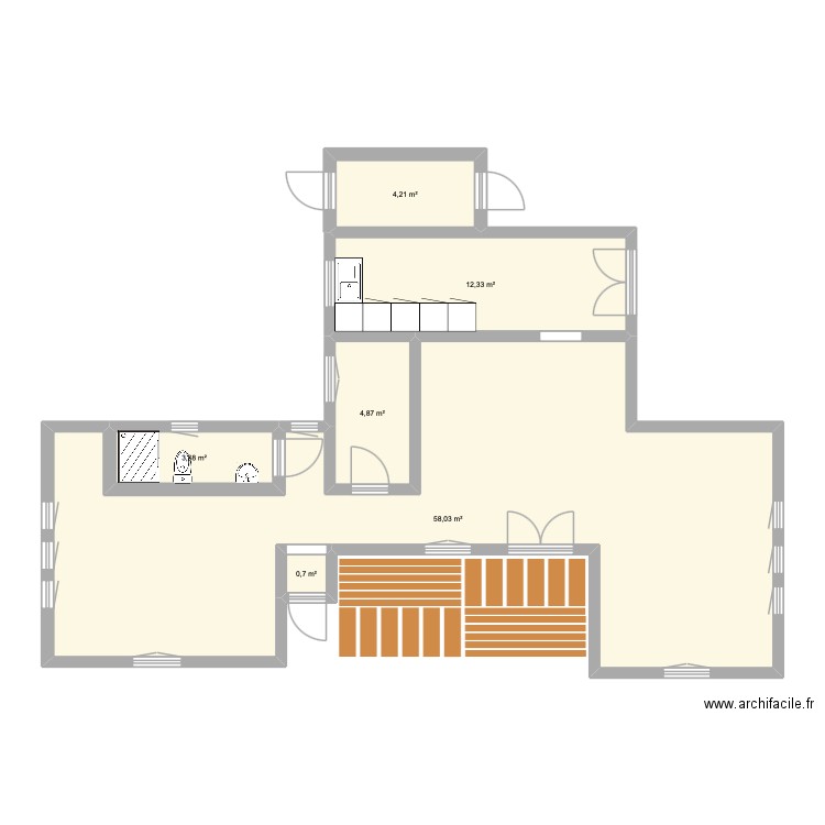 42 Louis D. Plan de 6 pièces et 84 m2