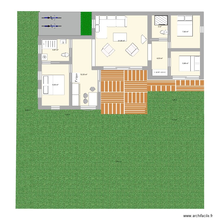 Ile yeu aout 2025!. Plan de 8 pièces et 70 m2