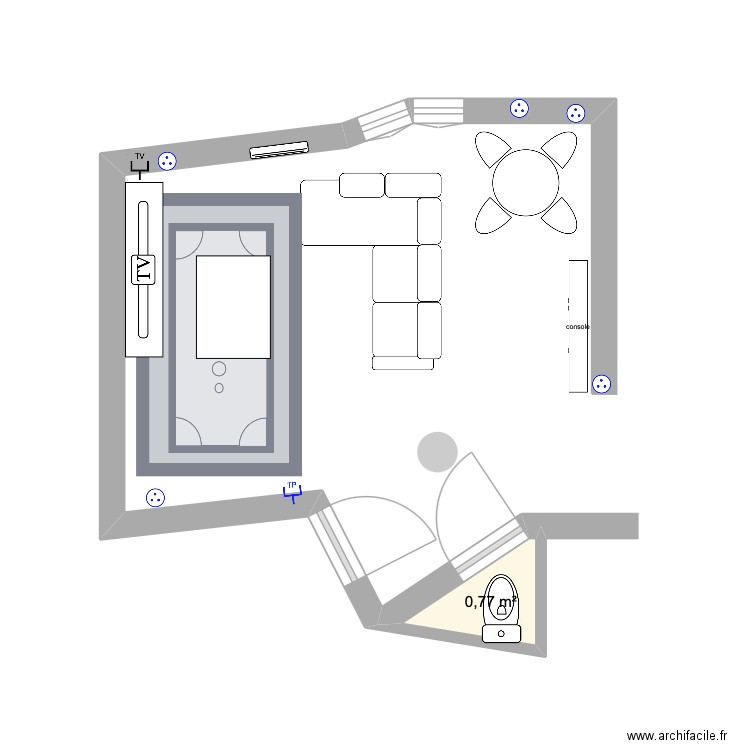 Appartement. Plan de 1 pièce et 1 m2