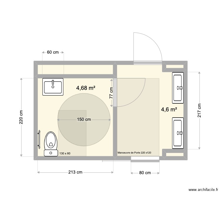 SANITAIRES HEVEA. Plan de 0 pièce et 0 m2