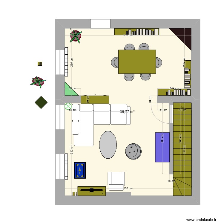 salon actuel. Plan de 0 pièce et 0 m2