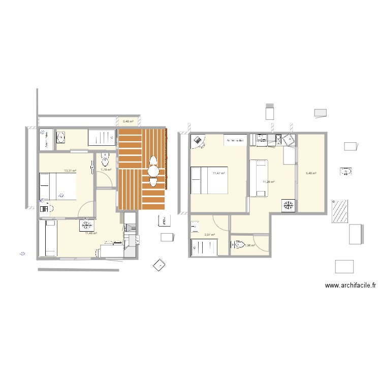 BUNGALOW 2. Plan de 0 pièce et 0 m2