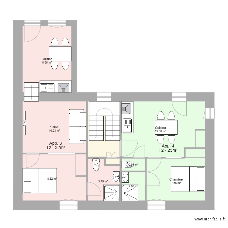 Nantes Etage 1. Plan de 0 pièce et 0 m2