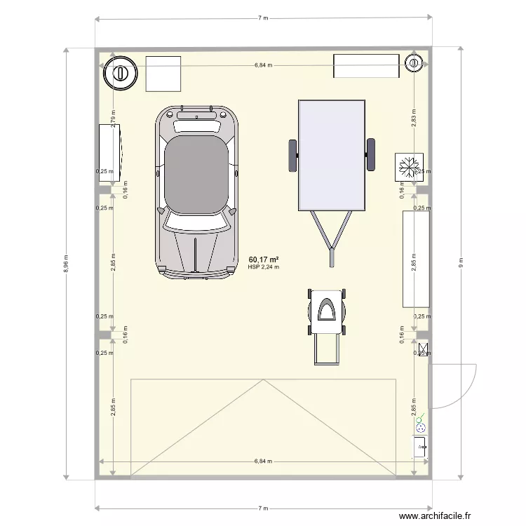 garage. Plan de 