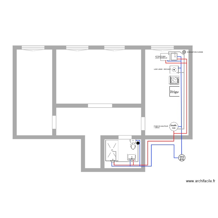 plan plomberie Farjon. Plan de 0 pièce et 0 m2