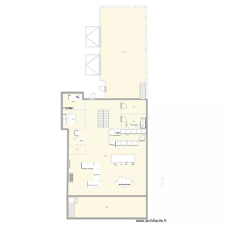 1er escalier centrale 47 pied France 2e. Plan de 