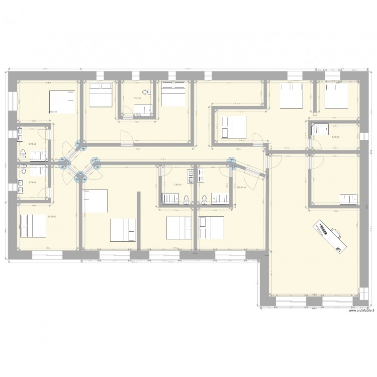 Reconstruction refuge plan etage. Plan de 0 pièce et 0 m2