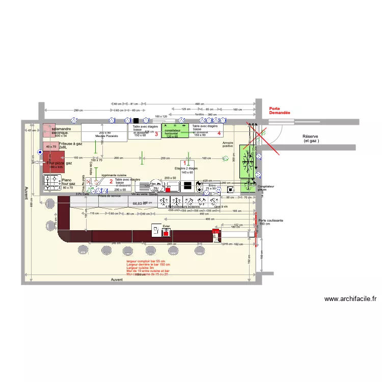 Bar Roof Top avec réserve. Plan de Bar Roof Top avec réserve. Plan de