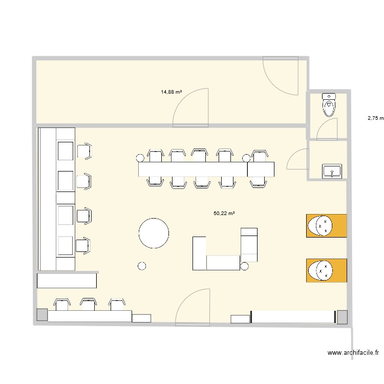 NB19 new version . Plan de 3 pièces et 68 m2