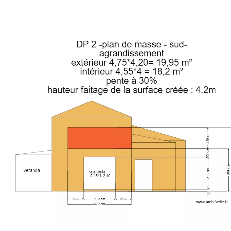 DP 2 -plan de masse - sud- agrandissement. Plan de 