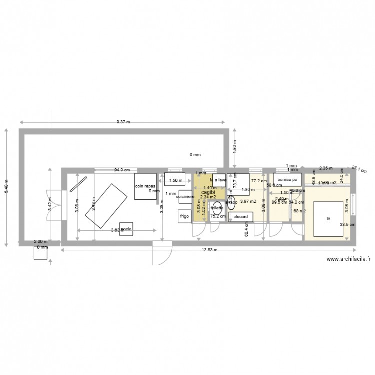 petite maison. Plan de 0 pièce et 0 m2