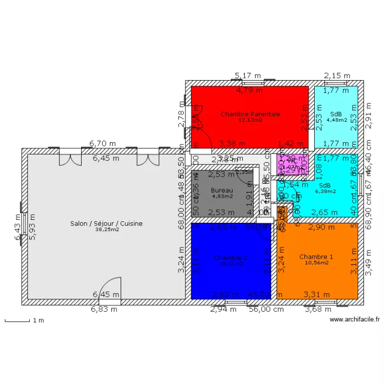 Maison de 90,15 metre carre. Plan de Maison de 90,15 metre carre. Plan de