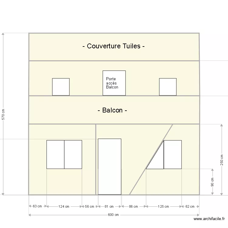 Brem CU ETAT FUTUR facade sud escalier porte COTES. Plan de 