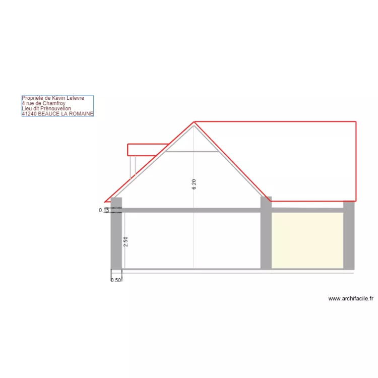 plan de coupe après travaux. Plan de plan de coupe après travaux. Plan de