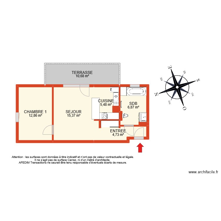 BI 10167. Plan de 10 pièces et 57 m2