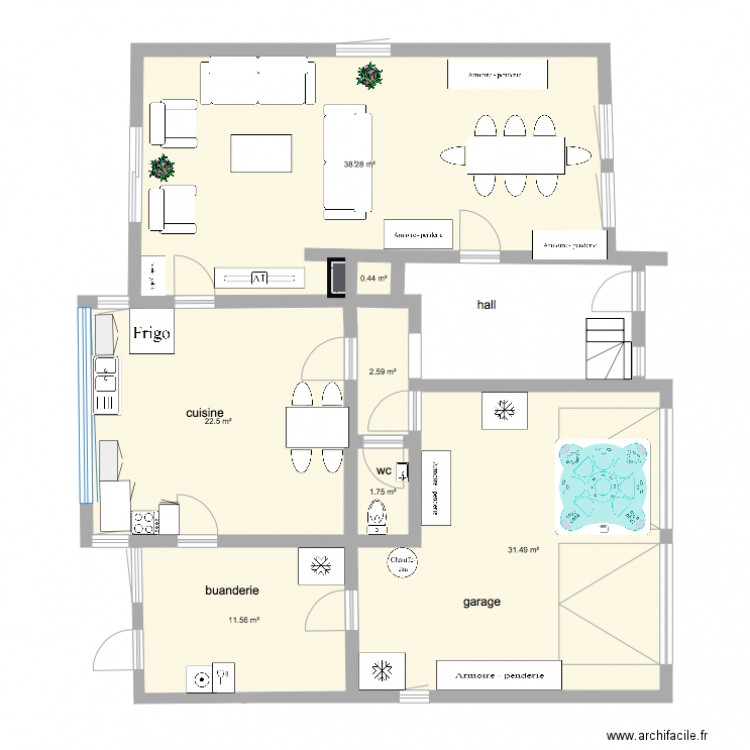rez fengshui. Plan de 0 pièce et 0 m2