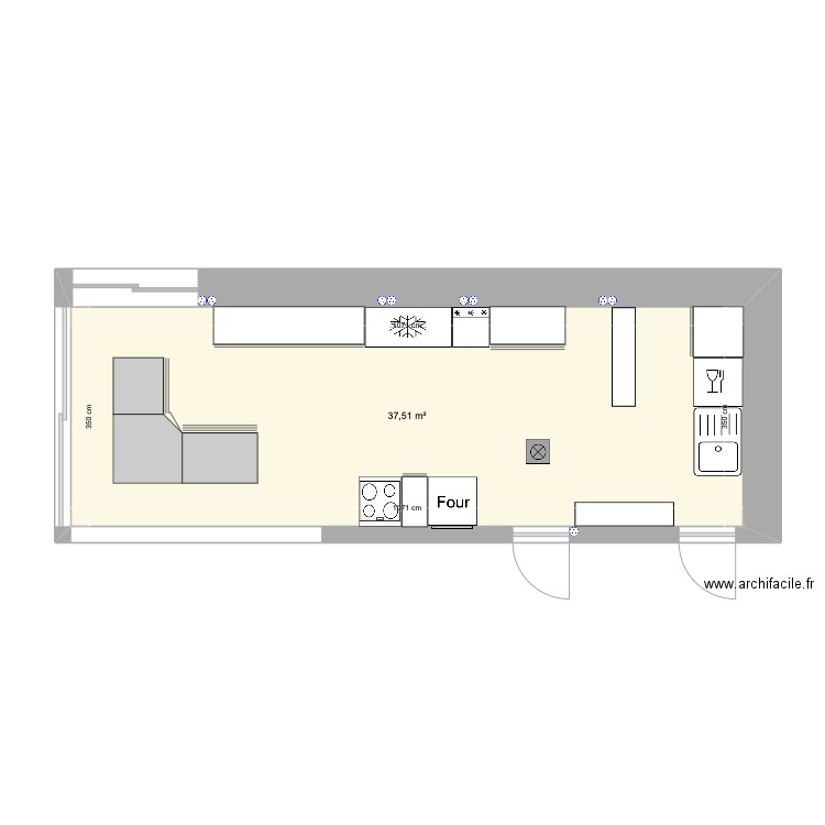 Maison actuel TFE modification . Plan de 1 pièce et 38 m2