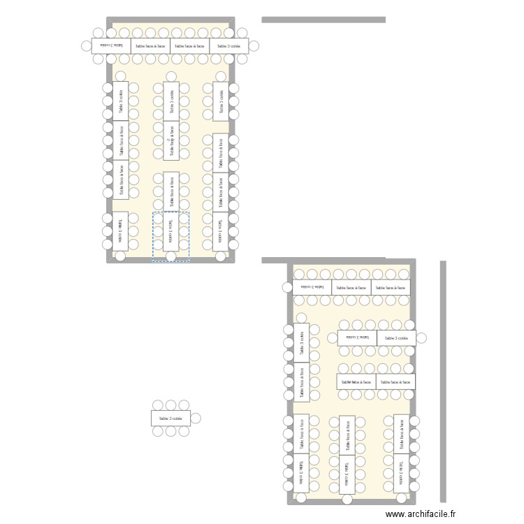 plan de table. Plan de 2 pièces et 144 m2