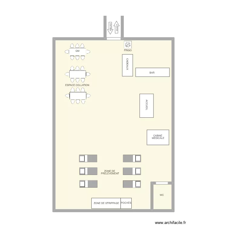 FLEURUS - Salle annexe piscine . Plan de 