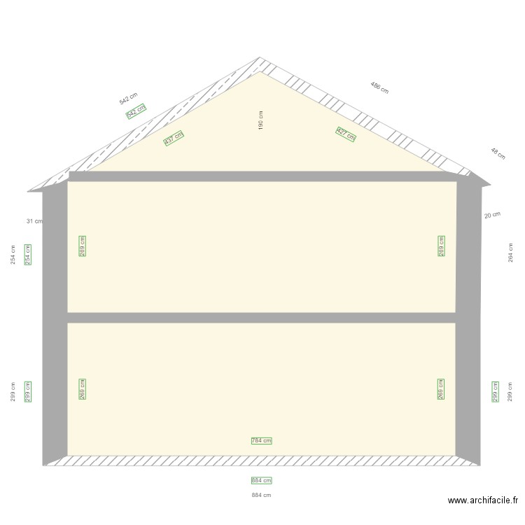 plan de coupe. Plan de 0 pièce et 0 m2