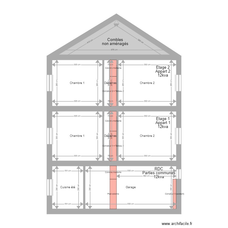 Plan coupe. Plan de 0 pièce et 0 m2