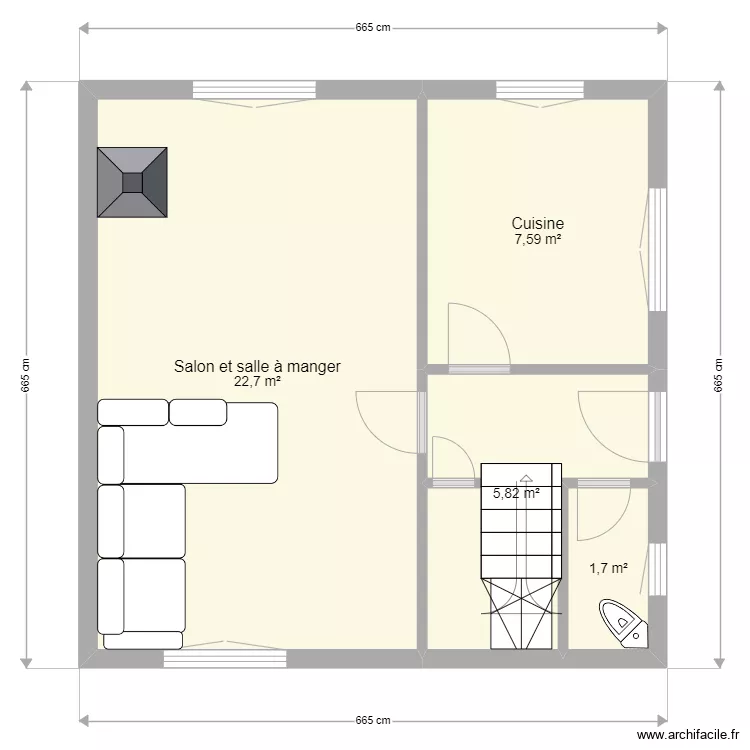 Rez de Chauss&eacute;e. Plan de 