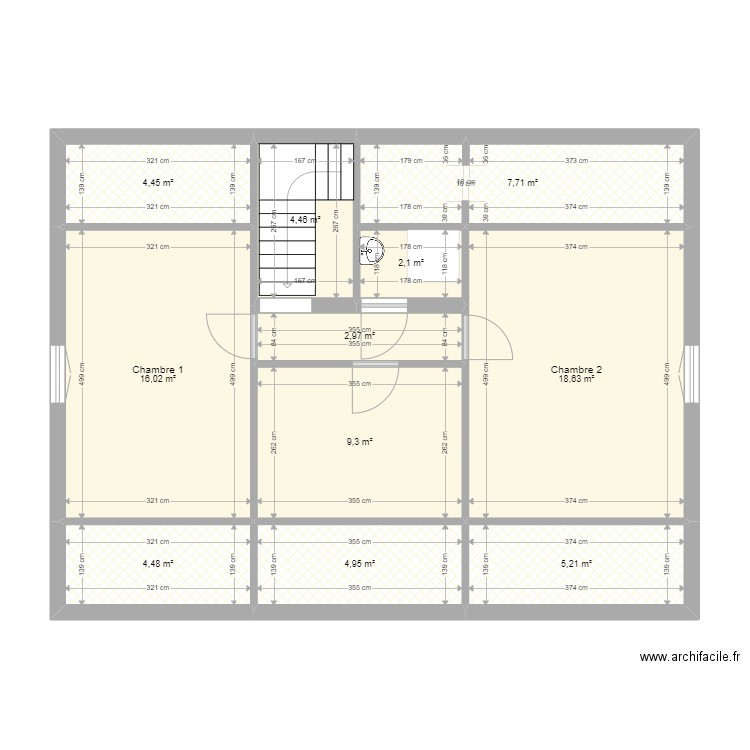 R+1 - Maison Meaux - existant. Plan de 11 pièces et 80 m2