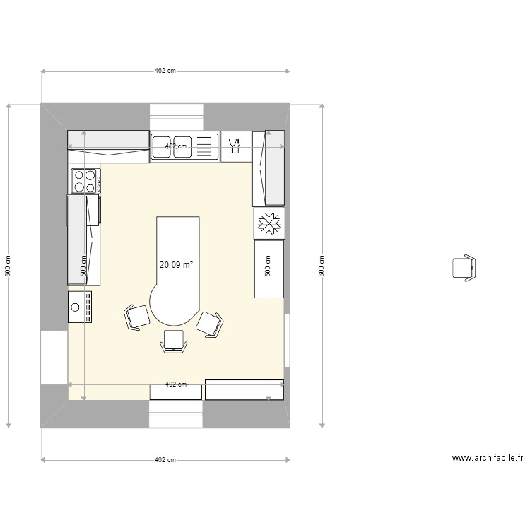 PlourivoKitchen_230102_4. Plan de 1 pièce et 20 m2