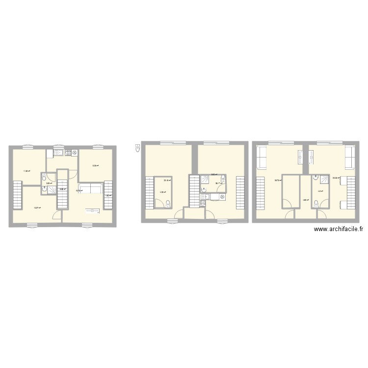 Plan 1er étage Osny 1. Plan de 0 pièce et 0 m2
