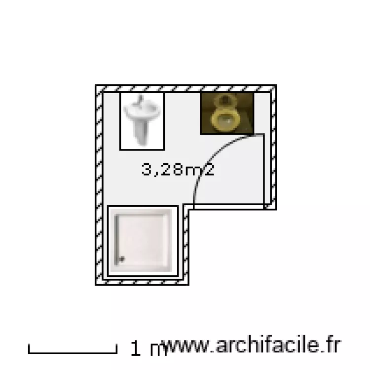 Salle de bain Chambre n&deg;3.5.7.9.11.19. Plan de 