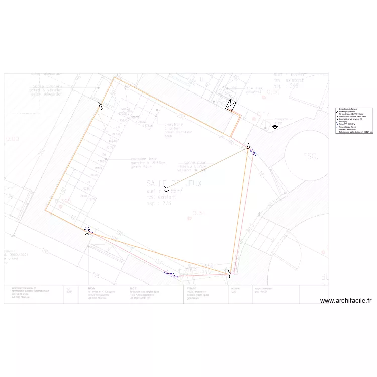 Salle de jeu. Plan de 