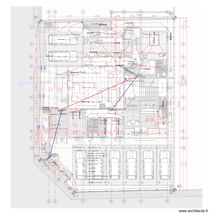 Eclairage RDC b&acirc;timent habitation R3 BONADIWOTO. Plan de 0 pièce et 0 m2