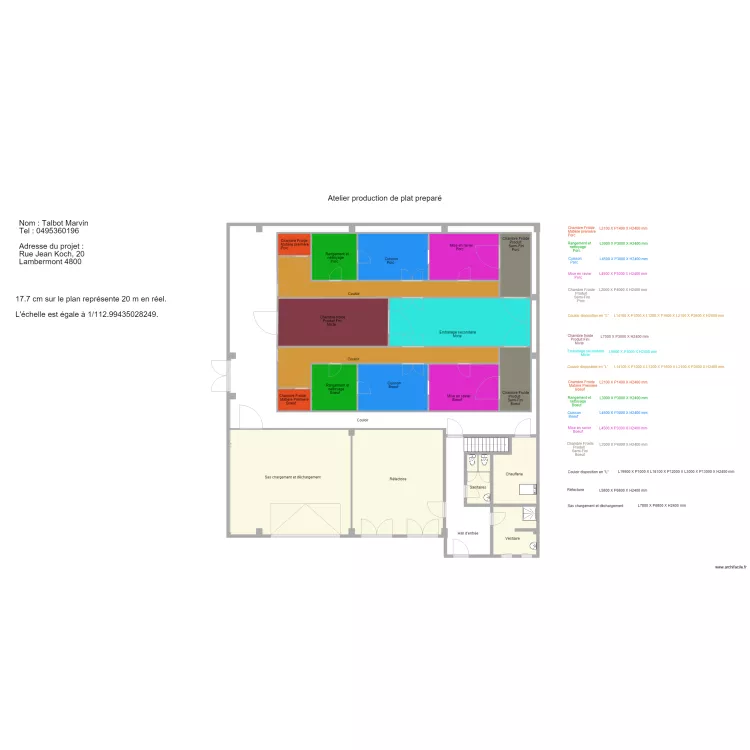 Attelier dimension. Plan de Attelier dimension. Plan de