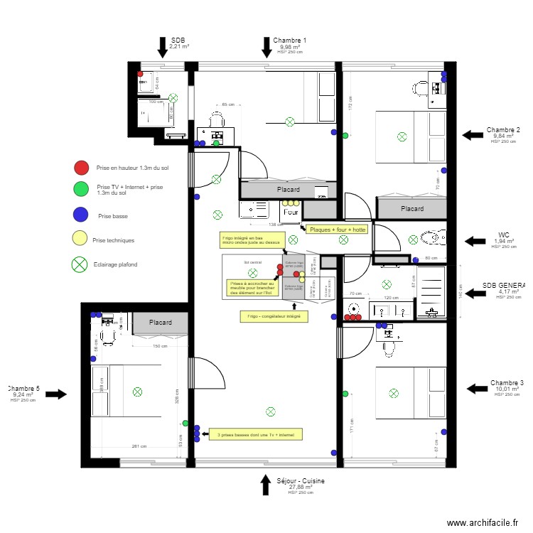 Plan électricité Matthieu. Plan de 0 pièce et 0 m2