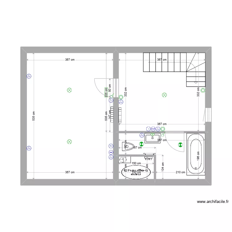 Rioux R+2. Plan de 