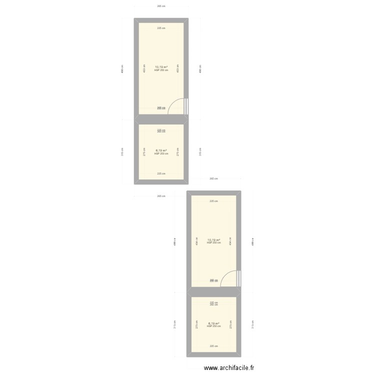 DIRECTION DES TRAVAUX. Plan de 4 pièces et 33 m2