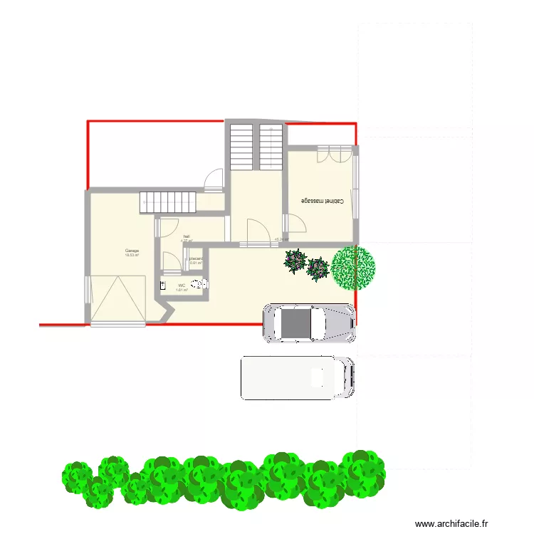 feng shui hall entree2 avec zones vides en rouge. Plan de feng shui hall entree2 avec zones vides en rouge. Plan de
